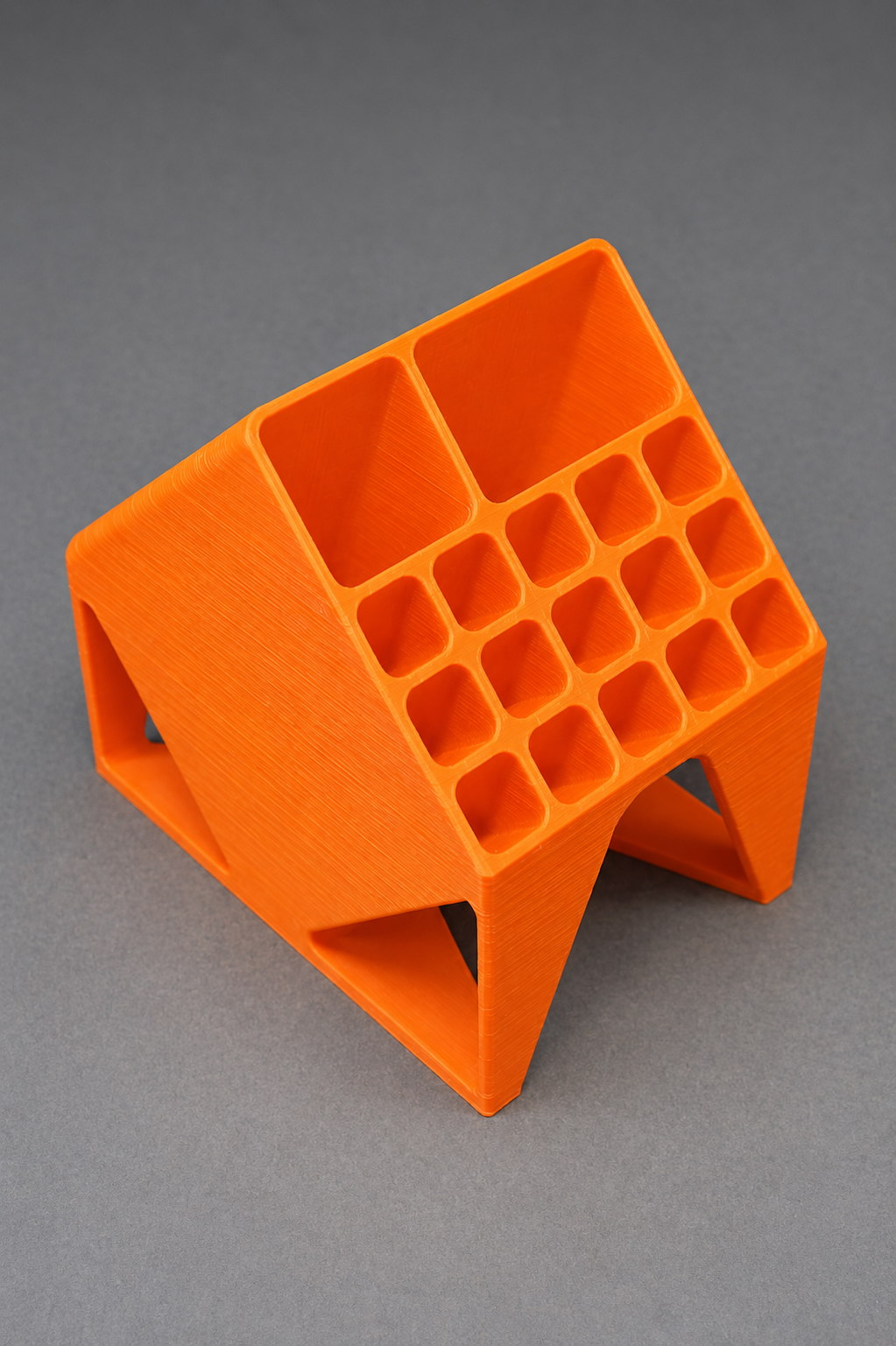 17 slots Geometric Grid Pen Stand – Minimal Desk Organizer