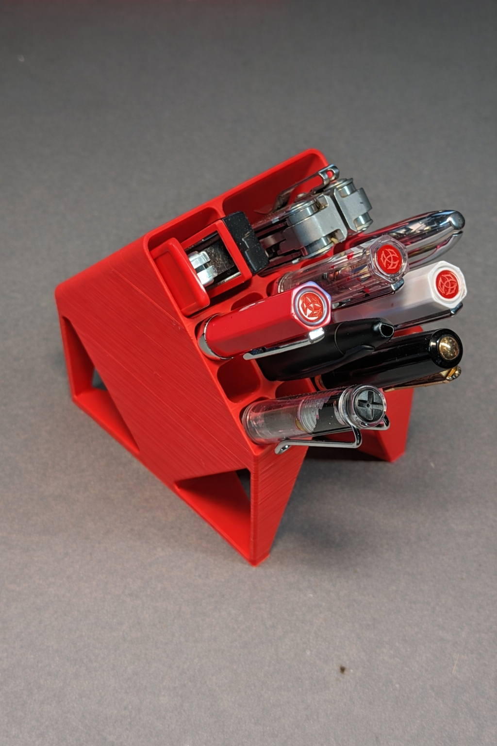 17 slots Geometric Grid Pen Stand – Minimal Desk Organizer