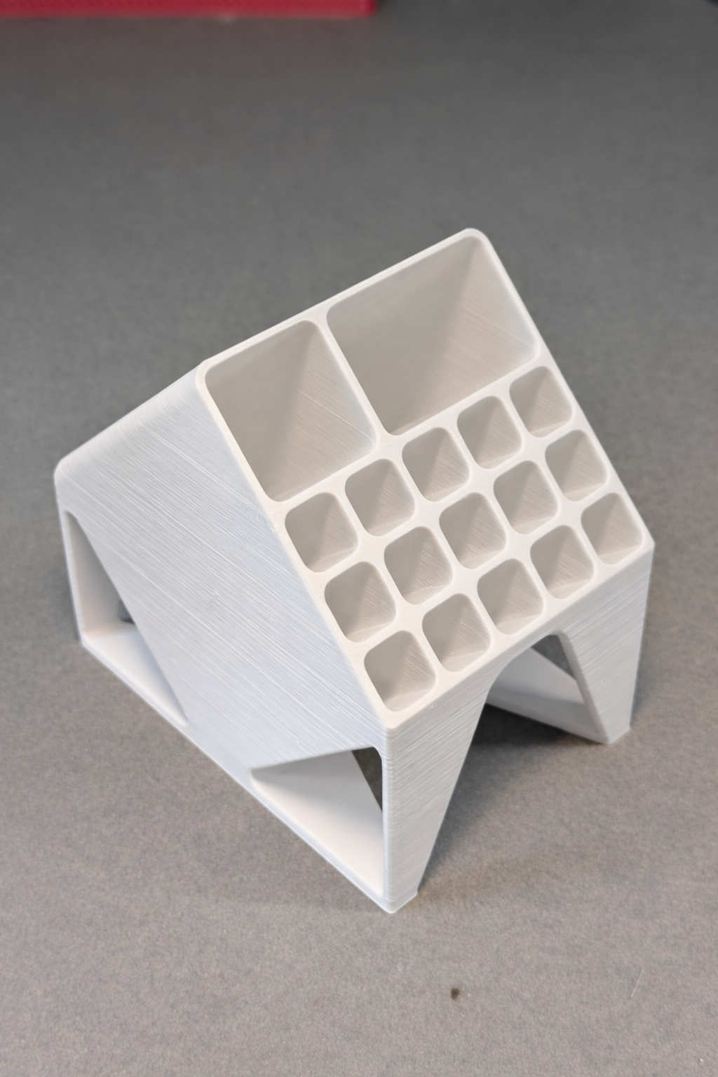 17 slots Geometric Grid Pen Stand – Minimal Desk Organizer