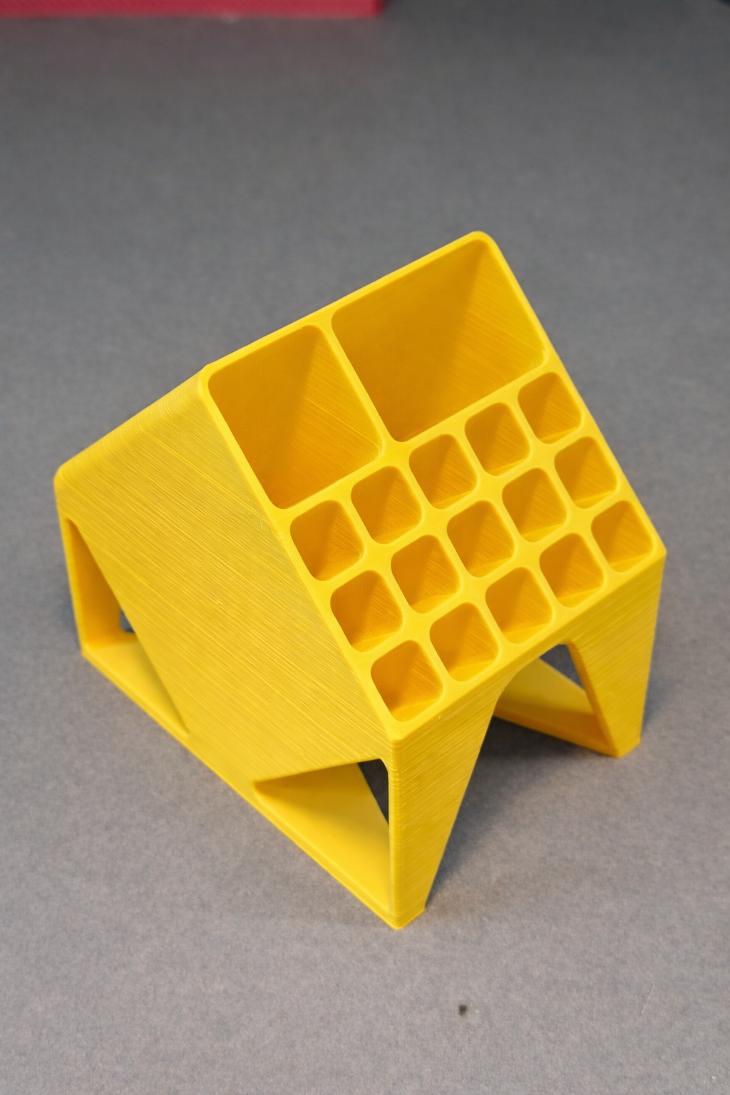 17 slots Geometric Grid Pen Stand – Minimal Desk Organizer