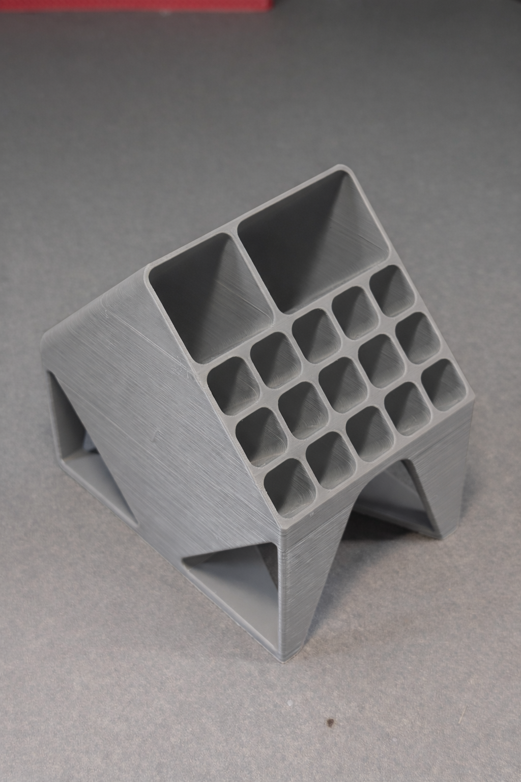 17 slots Geometric Grid Pen Stand – Minimal Desk Organizer